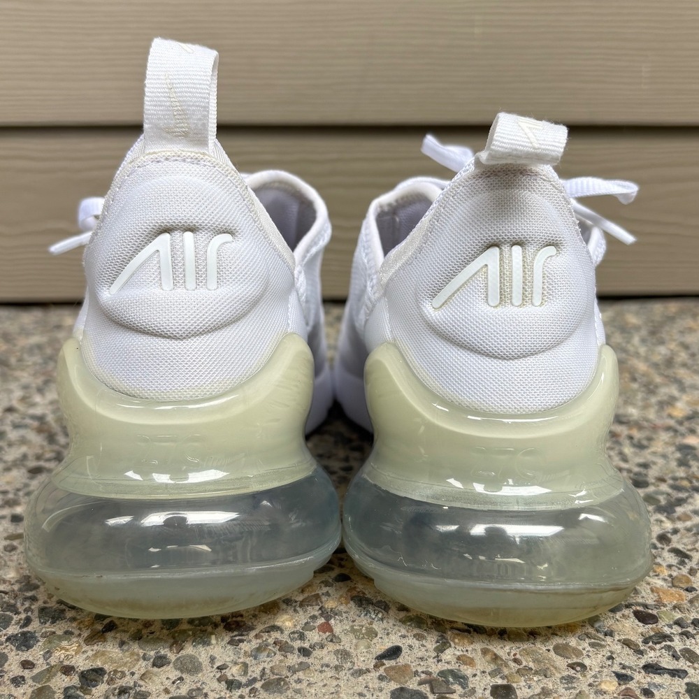 Nike Air Max 270 Triple White Mesh Lifestyle Sneakers 943345-103 Womens 7.5 / 6Y - Picture 8 of 10